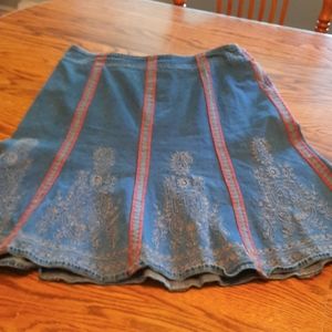 Boho Denim Skirt